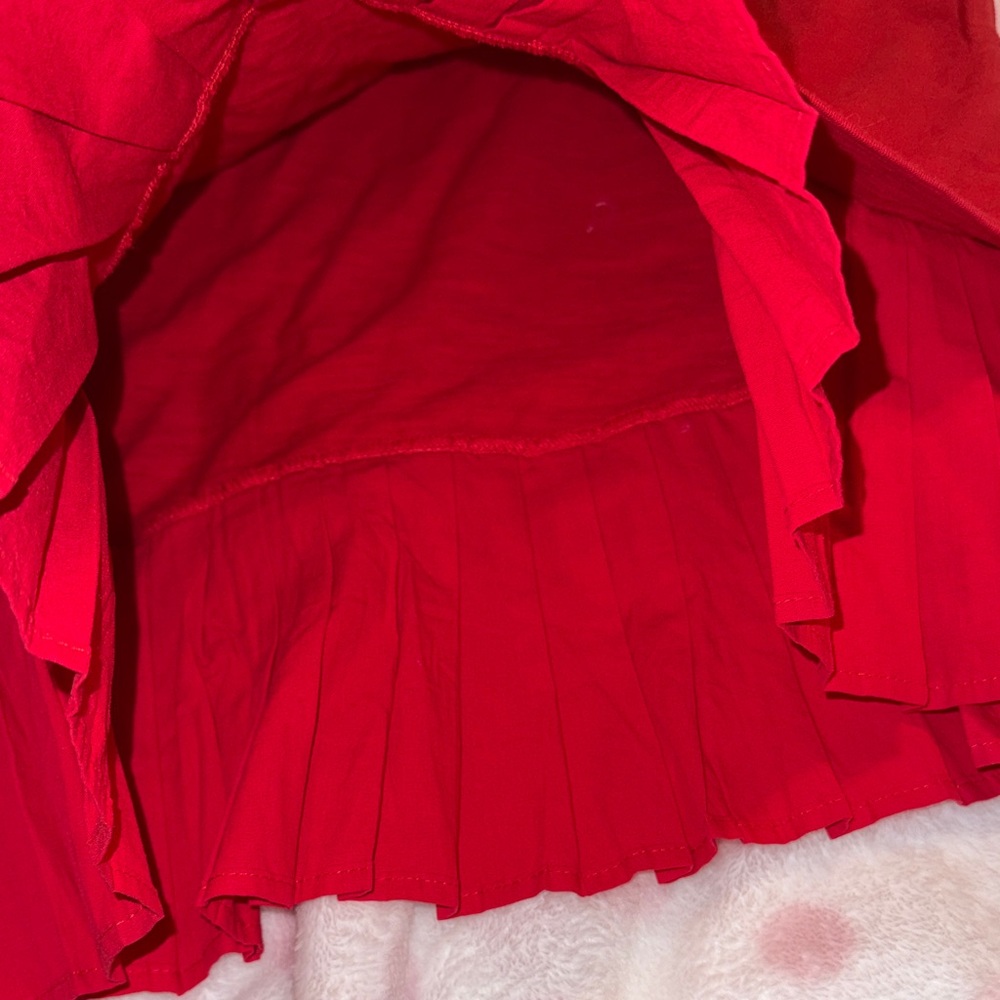Sleeveless Red Dress with Ruffle Hem - Picture 4 of 4
